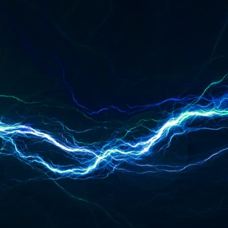 Electricity in the form of lightning looking electrical waves.