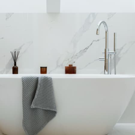 A beautiful, modern, bathroom.