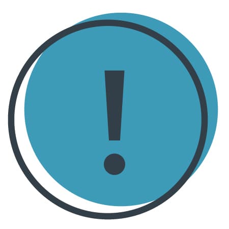 A blue exclamation mark.