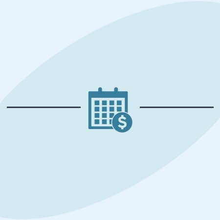 An illustration of a calendar with a dollar sign.